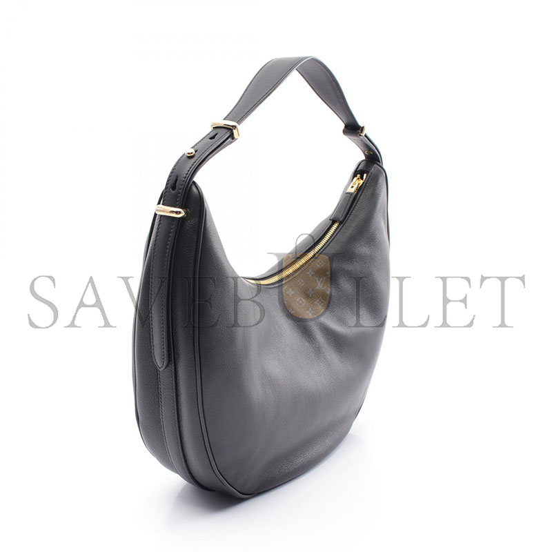 PRADA SOFT GRAIN SHOULDER BAG  LEATHER BLACK 1BC212 (35*22.5*8cm)